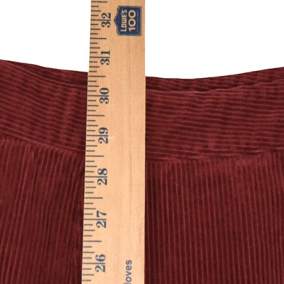 Ready 2 Wear Corduroy Skirt M Wine Mermaid Red Flare Hem Western Cowgirl Y2K - Picture 5 of 7
